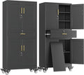 erosoei 75" H Metal Garage Storage Cabinet, Rolling Tool Cabinet with 2 Doors and Wheels, Locker Steel Cabinet with 4 Adjustable Shelves and Drawer, Organization Cabinet for Garage,Office,Home,Gym