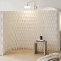 Freestanding Room Divider – Double‑Sided Honeycomb & Pleated, Accordion Kraft Paper Privacy Screen with 16.9" Wide Anti‑Slip Base, Portable Partition Wall for Living Room, Studio, Exhibition