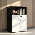 File Cabinet with Password Lock, Wood Lateral Filing Cabinet for Letter/A4 Files, 3 Drawer with Door, Printer Stand with Open Shelves for Home Office