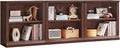 RWYHG 30" Walnut Bookshelf Set of 3,2-Tier Thick Wood Book Shelf with Adjustable Shelve,Free Standing Farmhouse Bookcase with Open Display Storage,Floor Vintage Bookshelves for Living Room,Office