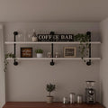 HDDFER Industrial Pipe Shelving Rustic White Pipe Wall Shelves Industrial Shelves with Wood Planks Floating Shelves 60 Inch Farmhouse Bathroom,Kitchen Shelving Wall Mounted