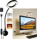 Little Joke Suction Mount Video Monitor Ring Light Bendable Desk Lamp | Selfie Fill Desk Lighting for Office Home, Flexible Gooseneck 7w 3 Modes For Video Conference, Webcam, Meetings, Live Stream