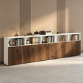 File Cabinet with Password Lock, Wood Lateral Filing Cabinet for Letter/A4 Files, 3 Drawer with Door, Printer Stand with Open Shelves for Home Office