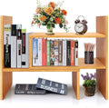 Sorfity Adjustable Desktop Bookshelf, Desk Organizer Display Shelf Counter Top Bookcase Free Style Display Shelf Rack Office Supplies Storage Shelf Book Multipurpose Bookshelf for Office Kitchen