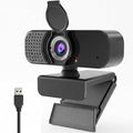 1080P Webcam with Microphone and Physical Privacy Cover, Noise Cancelling USB Web Camera, Auto Light Correction, Plug and Play, Wide Angle PC Camera for Zoom, Online Class, Laptop/Desktop