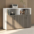 File Cabinet with Password Lock, Wood Lateral Filing Cabinet for Letter/A4 Files, 3 Drawer with Door, Printer Stand with Open Shelves for Home Office