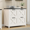 Halitaa Lateral File Cabinet with 4 Drawers, Farmhouse File Cabinet for Letter/A4 Size Hanging Files, Large Wood File Storage Cabinets Printer Stand for Home Office Cabinets, Rustic White and Black