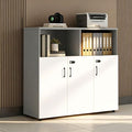File Cabinet with Password Lock, Wood Lateral Filing Cabinet for Letter/A4 Files, 3 Drawer with Door, Printer Stand with Open Shelves for Home Office