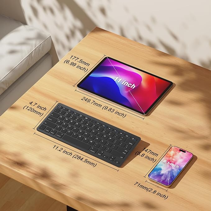 OMOTON Bluetooth Keyboard Compatible with iPad A16 11th 10th Generation, iPad 10.2 (9th/8th/7th), iPad Pro 13/12.9/11 inch, iPad Air/Mini, iPhone and More iOS Devices, Black