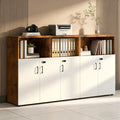 File Cabinet with Password Lock, Wood Lateral Filing Cabinet for Letter/A4 Files, 3 Drawer with Door, Printer Stand with Open Shelves for Home Office