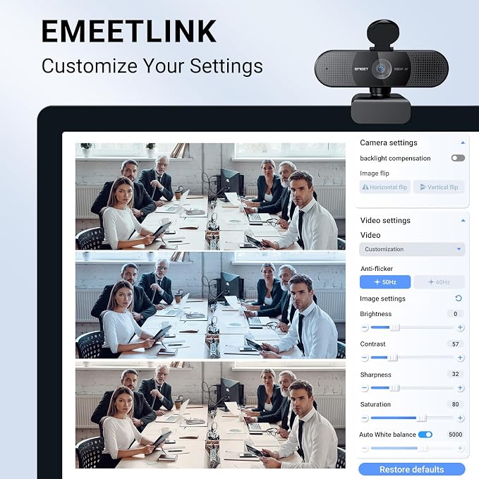 EMEET 2024 Upgraded C960 Webcam for PC, Autofocus, 1080P HD, 73° View Angle, Computer Camera w/Privacy Cover and Microphone, Plug and Play USB Webcam for Video Calling/Zoom/Teams/Google Meet