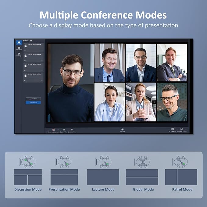 NexiGo Meeting 360 Ultra (Gen 3), Enhanced All-in-One Conference Camera System, Multi-Camera Setup, 8K Capture, AI-Powered Framing and Auto Tracking, for Medium to Large Meeting Rooms