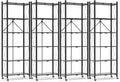 ALANNG 73.6 Inch Folding Bookshelf, 6 Tier Metal Bookcase and Bookshelves, Tall Shelves for Living Room Office Bedroom, Heavy Duty Book Shelve Free Standing Open (Black, 4PACK)
