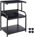 Fannova Printer Stand, 3 Tier Printer Table with Height Adjustable Storage Shelf, Rolling Printer Cart with Wheels for Home Office Organization, Black