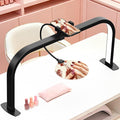 Half Moon Nail Light for Desk with 5X Magnifier & Phone Holder, LED Arch Tech Lamp 30" Foldable for Manicure Eyelash Extensions Tattoo Facial Salon Craft, 2700LM Multiple Brightness 3000-6000K