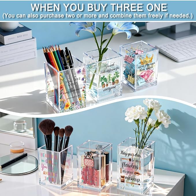 In My Esthetician Era Acrylic Cosmetic Holder, Funny Makeup Brush Organizer Gifts for Cosmetologist Makeup Lover Women Girls, Makeup Artist Christmas Birthday Gifts for Daughter Niece Sister BFF
