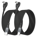 USB C Cable Right Angle, [2Pack 10FT] 60W Fast Charging USB C Cable Braided USB Type C Data Cable, 90 Degree C Port Charger Cord for iPhone 17/16/15 Pro Max, Tesla Model Y, MacBook, iPad, Samsung