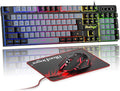 BlueFinger RGB Gaming Keyboard and Backlit Mouse Combo, USB Wired, LED Gaming Set for Laptop PC Computer Game and Work(Black & Gray)
