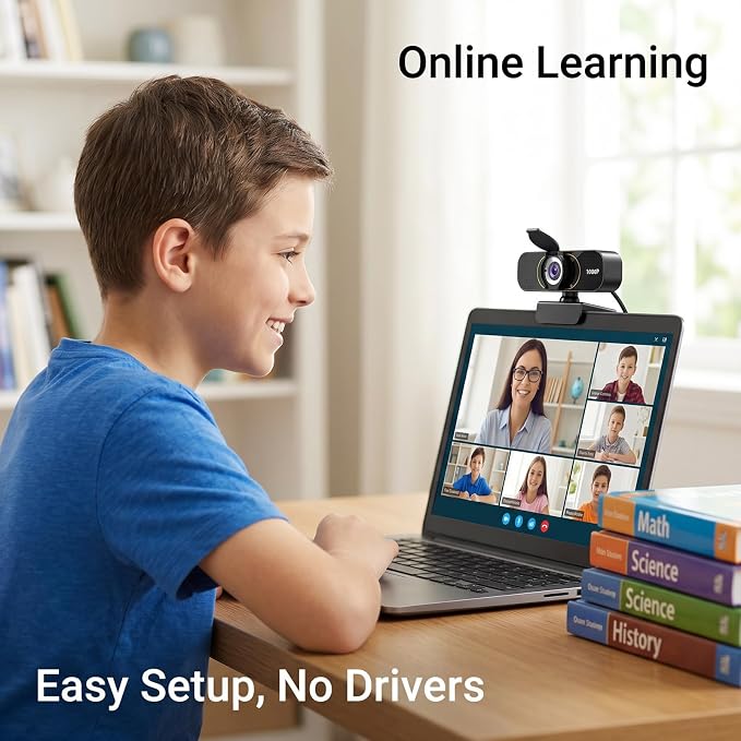 the Webcam for PC that Just Works - Every Time All Platforms | Plug and Play No Driver Needed, Crystal Clear 1080p Full HD, Your Privacy Physically Protected, Mount It Anywhere in Seconds