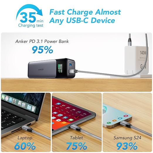 ULT-WIIQ 1FT USB C to USB C 3.2 Gen 2 x 2 Video Cable for Portable Monitor, 4K@144/120/60Hz 8K Display Cable, 20Gbps Data Transfer, PD 3.1 240W Fast Charging, for iPhone 17, MacBook, SSD, CarPlay