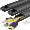 Yecaye TV Cord Hider, 42In Large Cable Hider Black, Wire Covers for 4 Cords, Wire Hiders for TV on Wall, Cable Raceway Concealer, W1.18in H0.6in, Black