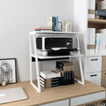 PUNCIA 3 Tier Wood Desktop Printer Stand Large Capacity Storage Rack | White Heavy Duty Shelf Fits Laser Printers Copiers Fax Machines Books Organizer for Home Office Dorm Room