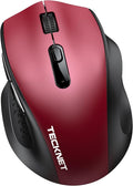TECKNET Wireless Mouse for Laptop, (BT5.2/3.0 & 2.4G) Bluetooth Wireless Mouse, Silent Click, 5-Level Adjustable DPI, Ergonomic Portable Computer Mice for Laptop, PC, MacBook, Chromebook
