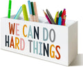We Can Do Hard Things Pen Holder Pencil Organizer for Classroom Psychologist Office Desk, Inspirational Pen Holder for Speech Therapy Desk Decor