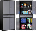 Metal Storage Cabinet with Doors and Shelves,Garage Storage Cabinets with Lock and Drawer,Metal Cabinet with Locking Doors,4 Door Steel Cabinet,71" Tall Lockable Cabinets for Garage,Home,Office