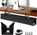 SHUWEI 36" Under Desk Cable Management Tray, Premium Fabric Cable Management for Desk, Clamp/Screw Mount Cable Tray for Office and Home (Black, 36" L)