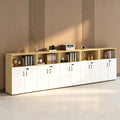 File Cabinet with Password Lock, Wood Lateral Filing Cabinet for Letter/A4 Files, 3 Drawer with Door, Printer Stand with Open Shelves for Home Office