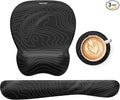 TECKNET Gel Mouse Pad with Wrist Rest, 3 in 1 Keyboard Wrist Rest for Pain Relief, Non-Slip PU Base & Easy Typing, Ergonomic Mousepad Set for Office & Home