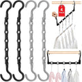4 Pack Closet Organizers and Storage, College Dorm Room Essentials for Girls Guys, Stronger Space Saving Hangers Clothes Hanger with 5 Holes Closet Storage for Heavy Clothes, Magic Home Organization