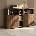 File Cabinet with Password Lock, Wood Lateral Filing Cabinet for Letter/A4 Files, 3 Drawer with Door, Printer Stand with Open Shelves for Home Office