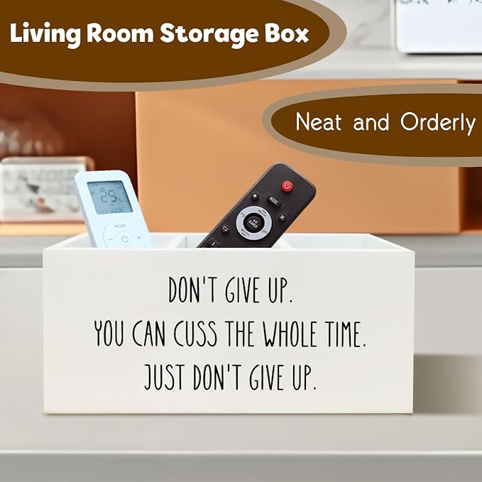 Funny Motivational Pen Holder for Desk, Humorous Inspirational Gifts for Coworkers Friends Women Men, Don't Give Up Funny Wooden Pen Pencil Holder Organizer for Office Desk Accessories