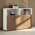 File Cabinet with Password Lock, Wood Lateral Filing Cabinet for Letter/A4 Files, 3 Drawer with Door, Printer Stand with Open Shelves for Home Office