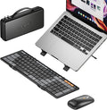 ProtoArc XKM01 CaseUp Foldable Bluetooth Keyboard Mouse Combo | Portable with Laptop Stand, Mobile Work Solution for On-the-Go, Compatible with Laptop PC Macbook, Windows Mac OS