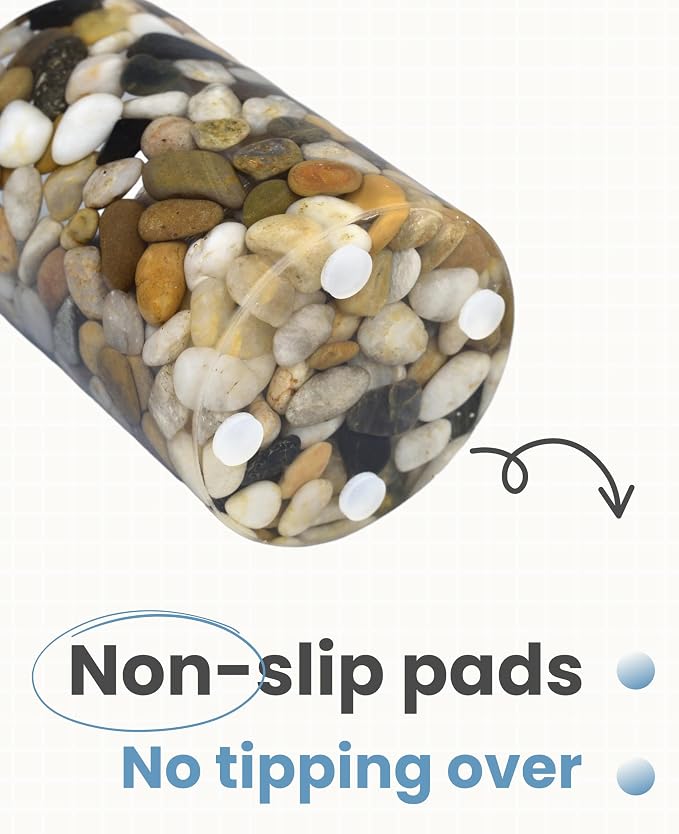Handcrafted Pebbles Pen Holder for Desk, Makeup Brushes Cup,Pencil Holders, Aesthetic Office&Home Organizer