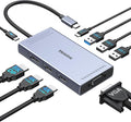 USB C Docking Station Dual HDMI Monitor Adapter, Melelink USB C Hub 3 Monitors with 2X HDMI 4K, 8K Displayport, VGA, 100W PD, USB C&A Ports, 9 in 1 Laptop Docking Station for Dell, HP, Lenovo, etc