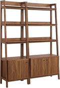Modway Bookshelf Display Cases in Walnut - Set of 2