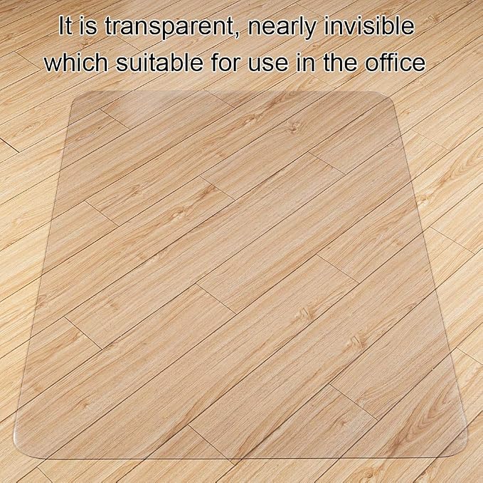 Kuyal Clear Chair mat for Hard Floors 36 x 48 inches Transparent Floor Mats Wood/Tile Protection Mat for Office & Home (36" X 48" Rectangle)