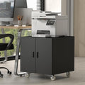 Printer Stand with Storage, Metal Printer Table for Home Office, Heavy Duty Printer Stand with Shelf, Large Table with Wheels for Printers, Mobile Cabinet for Workplace, Fits Fax, Scanner