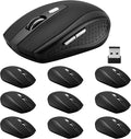 Guiheng Wireless Mouse, 2.4Ghz Wireless Mouse Computer Mouse 1200DPI,6 Buttons with Nano Receiver for Laptop,PC,Chromebook,Computer,Notebook,Office-10 Pack