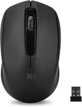 Rii Wireless Noiseless Mouse,2.4G Portable Computer Mice for PC, Laptop, Windows,Office Included Wireless USB dongle (Silent(Black)-New)