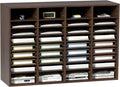 VEVOR Literature Organizers, 36 Compartments Office Mailbox with Adjustable Shelves, Wood Literature Sorter 39.3x12x26.8 inches for Office, Home, Classroom, Mailrooms Organization, EPA Certified Brown