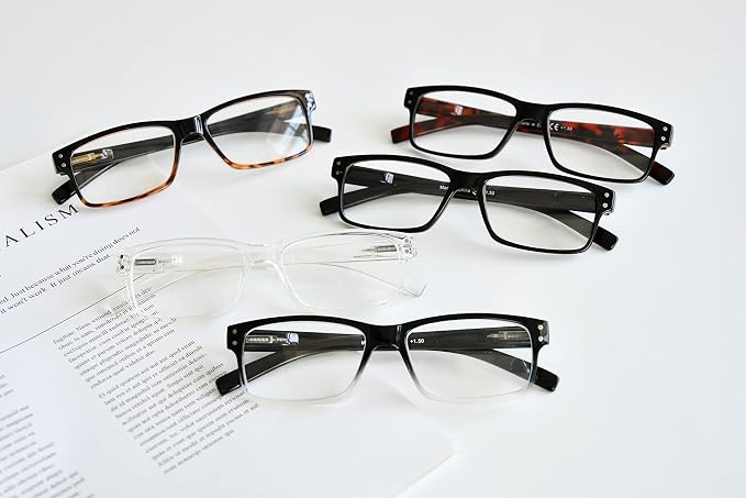 Eyekepper 7-pack Reading Glasses Blue Light Blocking for Men +0.5
