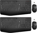 SABLUTE Wireless Keyboard and Mouse, Wrist Rest, Phone Holder, 2.4G Lag-Free Ergonomic Keyboards Mouse Combo, KM23D Silent Keyboard Cordless Set for Computer, Laptop, Windows (2 Pack)