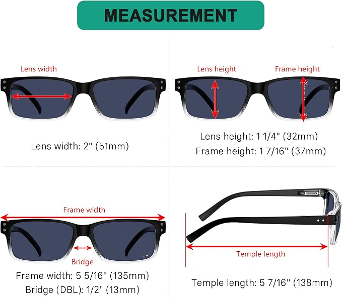 Eyekepper Vintage Reading Sunglasses for Men - 5 Pack Grey Tinted Lens Readers +2.00