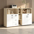 File Cabinet with Password Lock, Wood Lateral Filing Cabinet for Letter/A4 Files, 3 Drawer with Door, Printer Stand with Open Shelves for Home Office