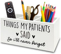 Funny Nurse Gifts Pen Pencil Holder Organizer for Desk, Nurse Office Decor, Nursing Week Gifts, Things My Patients Said Wooden Box Sign for Office Workplace Desk Tabletop Decorations